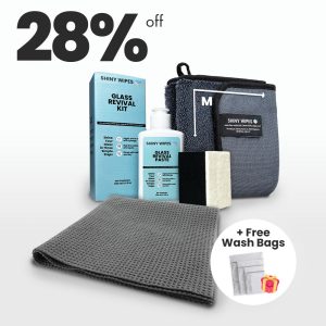 Shiny Wipes? Glass Revival Kit - Glass Revival Paste + Shiny Bath + Window Cloth + FREE Wash Bags