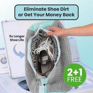 Shiny Steps? Laundry Shoe Bag - Grey / 2 Shoe Bags + 1 FREE